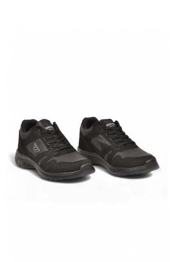 Erkek Siyah Büyük Numara Bağcıklı Hafif Esnek Yürüyüş ve Spor Ayakkabı Sneaker Core 020