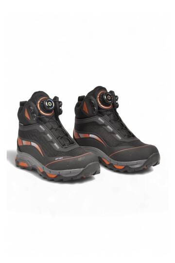 Erkek Çocuk Akıllı Bağcıklı Kaymaz Tabanlı Siyah-Turuncu Outdoor Bot 1040