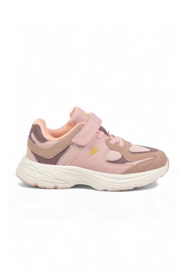 Somon Kız Çocuk Yürüyüş ve Spor Ayakkabı Cırt Bantlı Kalın Rahat Taban Sneaker Kante
