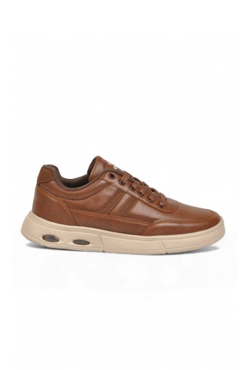 Erkek Taba Casual Ayakkabı Bağcıklı Cilt Hafif Esnek Yürüyüş Ayakkabı Sneaker 128 Cilt