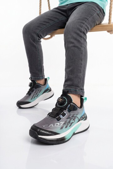 Hafif Rahat Esnek Akıllı Bağcıklı Yeşil Unisex Çocuk Yürüyüş ve Spor Ayakkabı Sneaker Play
