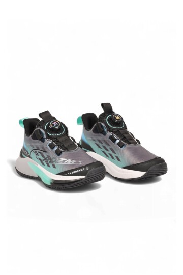 Hafif Rahat Esnek Akıllı Bağcıklı Yeşil Unisex Çocuk Yürüyüş ve Spor Ayakkabı Sneaker Play