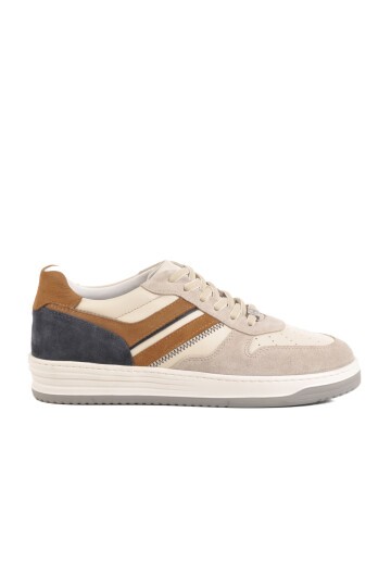 Bej-Lacivert Hakiki Deri Erkek Sneaker 4Y1987-2090 M