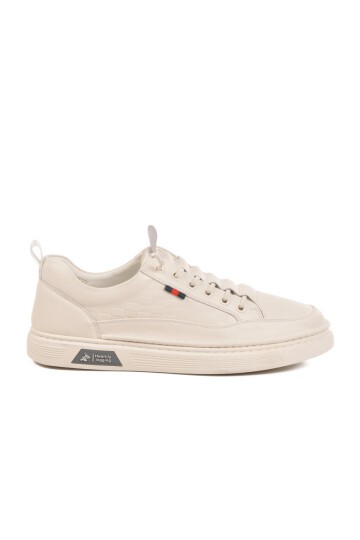 Beyaz Hakiki Deri Erkek Sneaker 152-19039 M