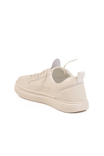 Beyaz Hakiki Deri Erkek Sneaker 152-19039 M