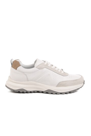 Beyaz Hakiki Deri Erkek Sneaker 2606 M