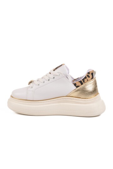 Beyaz Yüksek Topuklu Kadın Sneaker T-300 Z