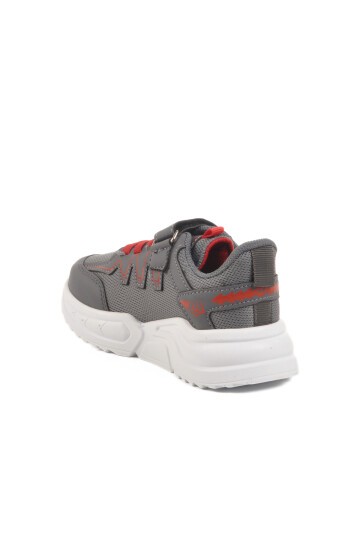 Füme-Kırmızı Fileli Cırtlı Çocuk Spor Ayakkabı Ruffon 2320 F