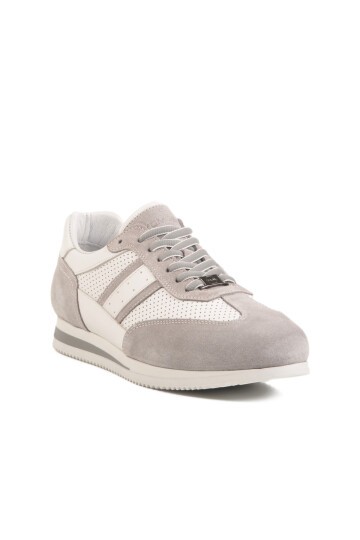 Gri-Beyaz Hakiki Deri Erkek Sneaker 4Y1546-7811 M