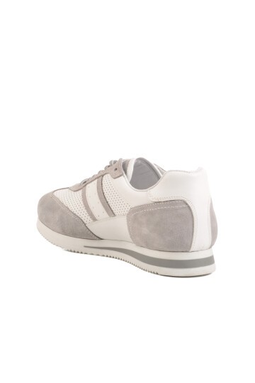 Gri-Beyaz Hakiki Deri Erkek Sneaker 4Y1546-7811 M