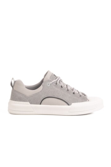 Gri Hakiki Deri Erkek Sneaker 23Corvet M