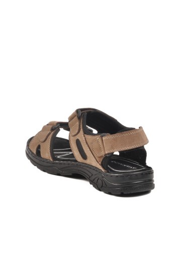 Kum Nubuk Hakiki Deri Çift Bantlı Erkek Çocuk Sandalet 1305 G