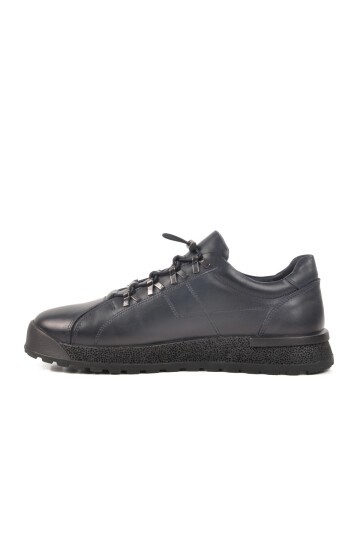 Lacivert Hakiki Deri Erkek Sneaker 3K1820-3835 M
