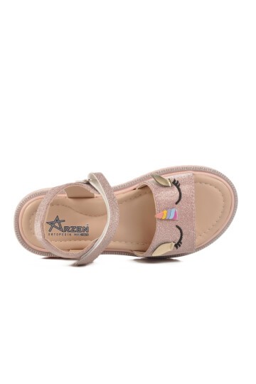 Pudra Simli Ortopedik Kız Çocuk Sandalet 25T105 F