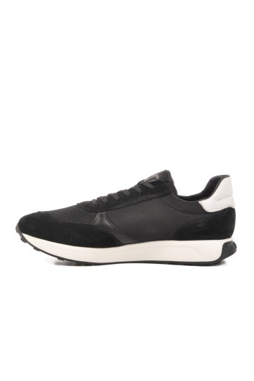 Siyah-Beyaz Hakiki Deri Erkek Sneaker 3Y1530-E320 M