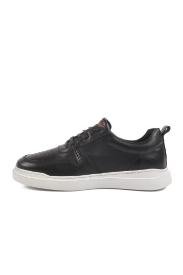 Siyah-Beyaz Hakiki Deri Erkek Sneaker Premium 412 M