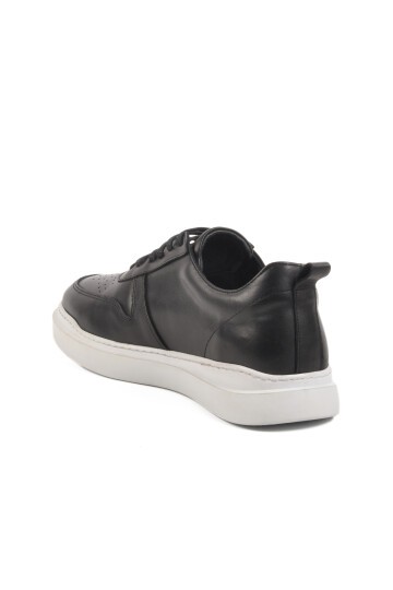 Siyah-Beyaz Hakiki Deri Erkek Sneaker Premium 412 M
