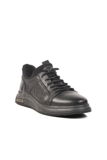 Siyah Hakiki Deri Erkek Sneaker 5Y2530-1812 M