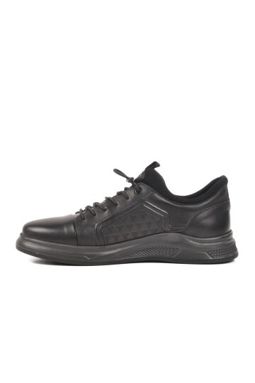 Siyah Hakiki Deri Erkek Sneaker 5Y2530-1812 M
