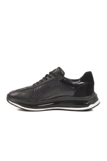 Siyah Hakiki Deri Erkek Sneaker Erroo 2614 M