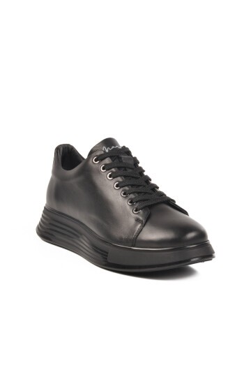 Siyah Hakiki Deri Erkek Sneaker 152-21032 M