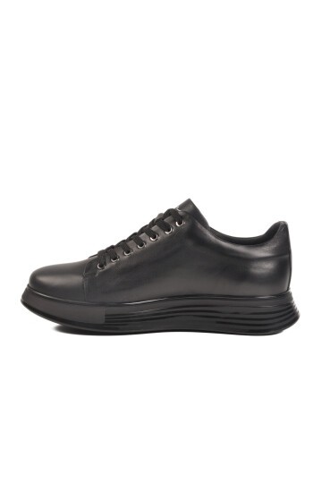 Siyah Hakiki Deri Erkek Sneaker 152-21032 M