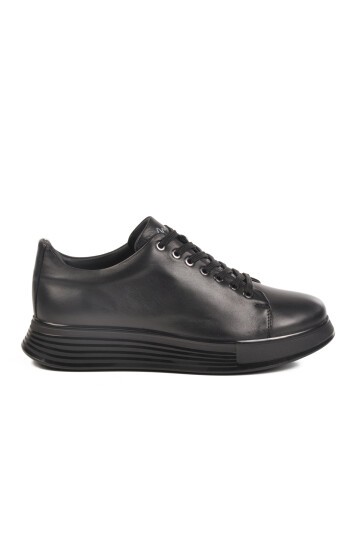 Siyah Hakiki Deri Erkek Sneaker 152-21032 M