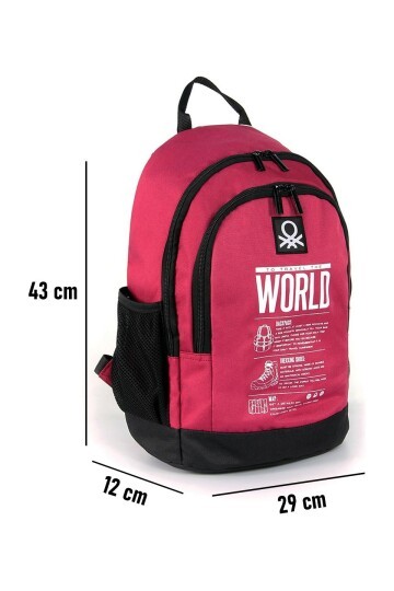 Bordo-Siyah  Unisex Okul Çantası 03834 Çanta