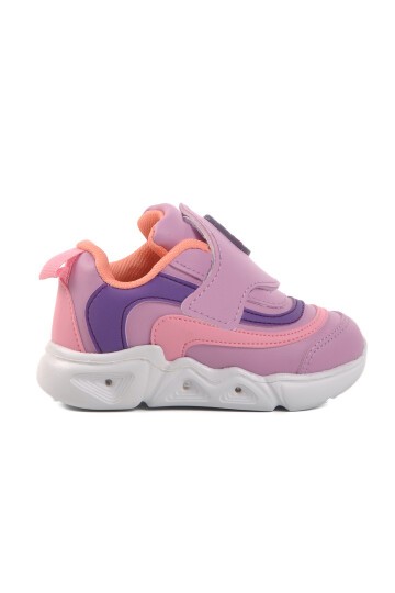 Pembe-Mor Poliüretan Çocuk Spor Ayakkabı BN-31800 B