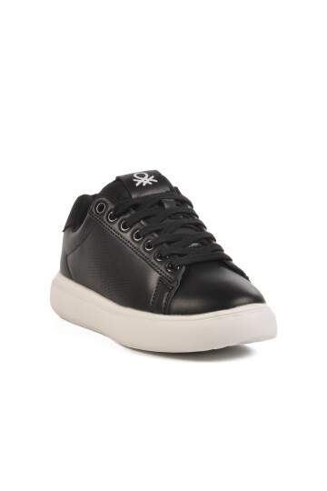 Siyah-Beyaz Poliüretan Kadın Sneaker Benetton BNI-11567 Z