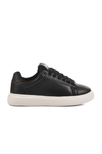 Siyah-Beyaz Poliüretan Kadın Sneaker Benetton BNI-11567 Z