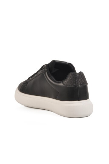 Siyah-Beyaz Poliüretan Kadın Sneaker Benetton BNI-11567 Z