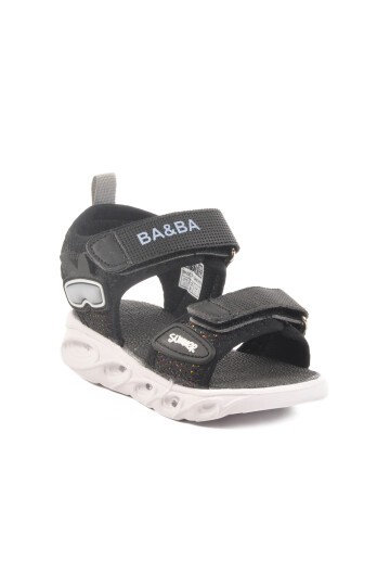 Siyah-Gri Çocuk Sandalet Ba & Ba 018127 B