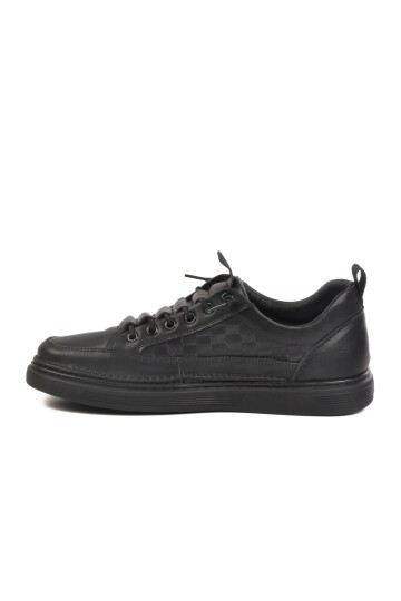 Siyah Hakiki Deri Erkek Sneaker Marcomen 152-19039 M