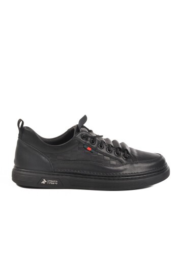 Siyah Hakiki Deri Erkek Sneaker Marcomen 152-19039 M