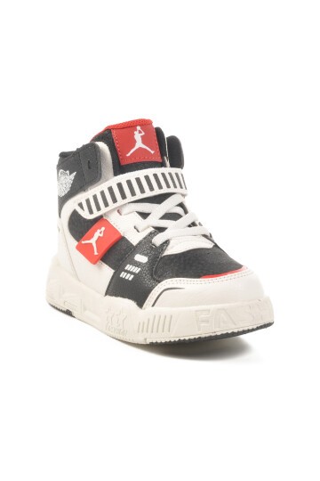 Siyah-Kırmızı Çocuk Sneaker King Uzun P