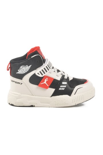 Siyah-Kırmızı Çocuk Sneaker King Uzun P