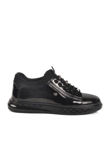 Siyah Rugan Hakiki Deri Erkek Sneaker 70819 M