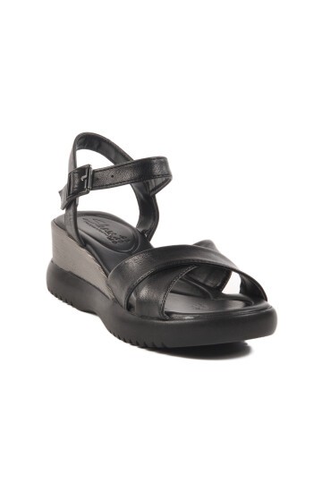 Siyah Topuklu Kadın Sandalet T-002 Z