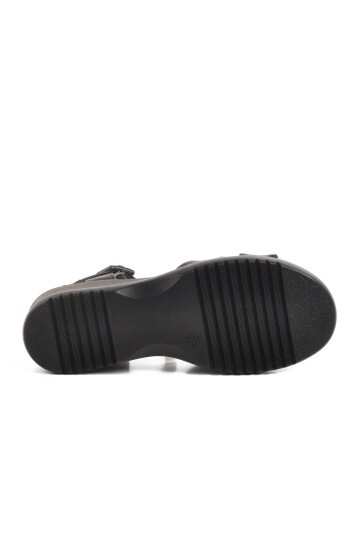 Siyah Topuklu Kadın Sandalet T-002 Z