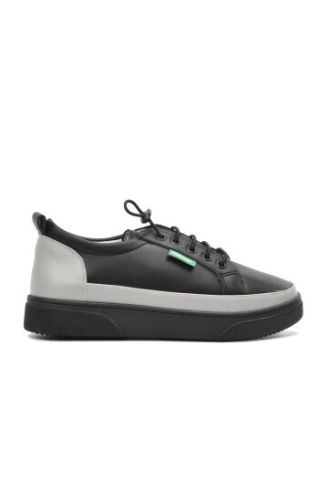 Siyah Suni Deri Kadın Sneaker BN-30366 Z